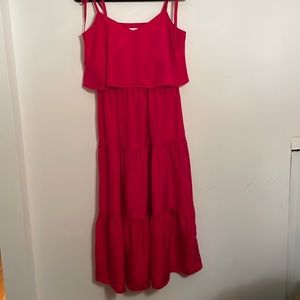 Club Monaco red silk sundress